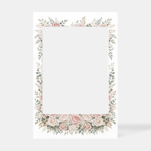 Elegant Blush Floral Wedding Selfie Frame & Photo