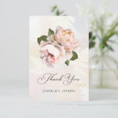 Elegant Blush Flower Bridal Shower Thank You Card (Standing Front)