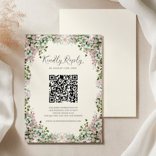Elegant Blush Garden Wedding RSVP Card (Creator Uploaded)
