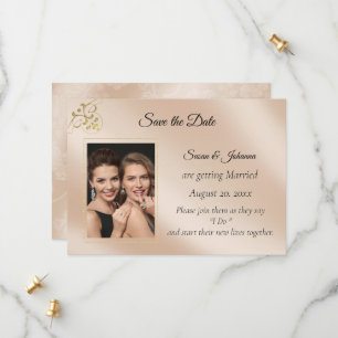 Elegant Blush Gay Photo Save the Date