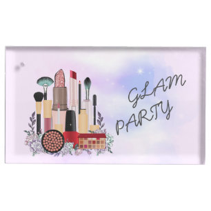 Elegant Blush Girly Pink Makeup Artist Glamour Place Card Holder