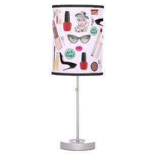Elegant Blush Girly Pink Makeup Artist Glamour Table Lamp
