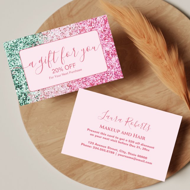 Elegant Blush Glam Style Discount Card (Creator Uploaded)
