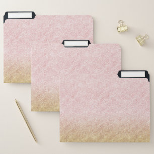 Elegant blush gold and blue simple confetti design file folder