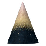 Elegant blush gold and blue simple confetti design party hat