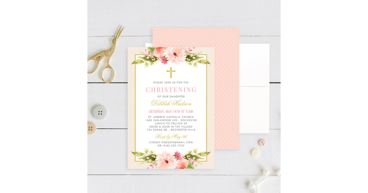 Peach Perfect Wedding and Baptism Invitations, Baby Announcements