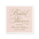 Elegant Blush Gold Script Wedding Bridal Shower
