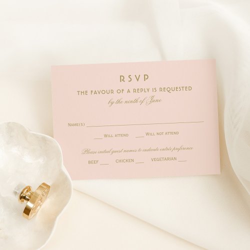 Wedding RSVP Card | Gold Vintage Glamour