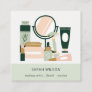 Elegant Blush Green Makeup Artist Cosmologist Square Business Card