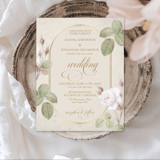 Elegant Blush & Greenery Floral Arch Wedding  | Invitation