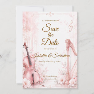 Elegant Blush Musical Wedding Save The Date