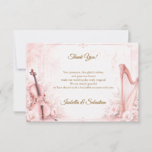 Elegant Blush Musical Wedding Thank You Card