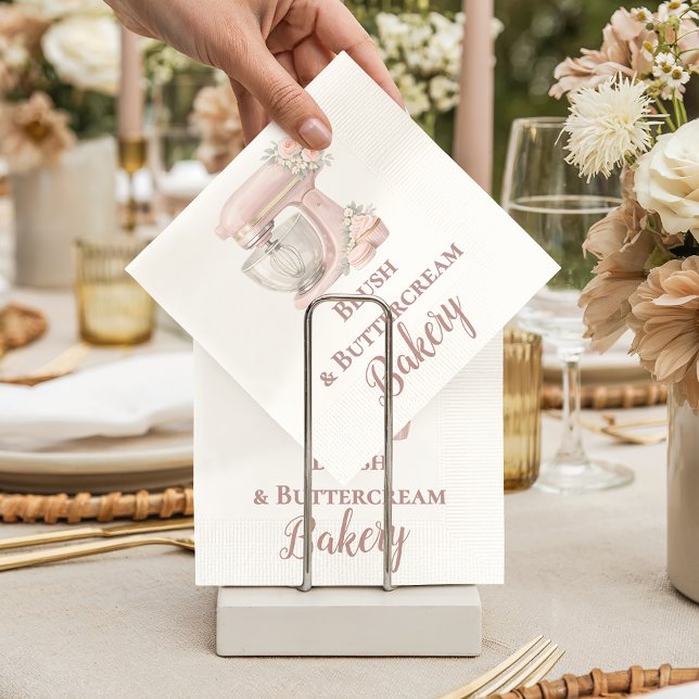 Elegant Blush Patisserie Bakery Business Napkins (Creator Uploaded)