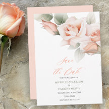 Elegant Blush Peach Watercolor Floral