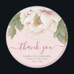 Elegant Blush Peony Floral Thank You Wedding Favor Magnet<br><div class="desc">The Elegant Blush Peony Floral Thank You Wedding Favor magnet features blush pink watercolor peony flowers and modern script, against a subtle soft pink background, adding a gentle contrast and enhancing their natural beauty and elegance. ♥ View the collection on this page to find matching products. ♥Customize it with your...</div>