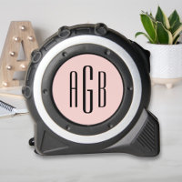 Elegant Blush Pink 3 Letter Monogram