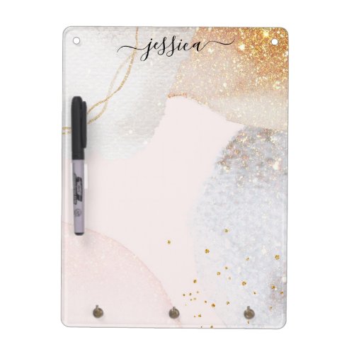 Elegant blush pink abstract personalized dry erase board