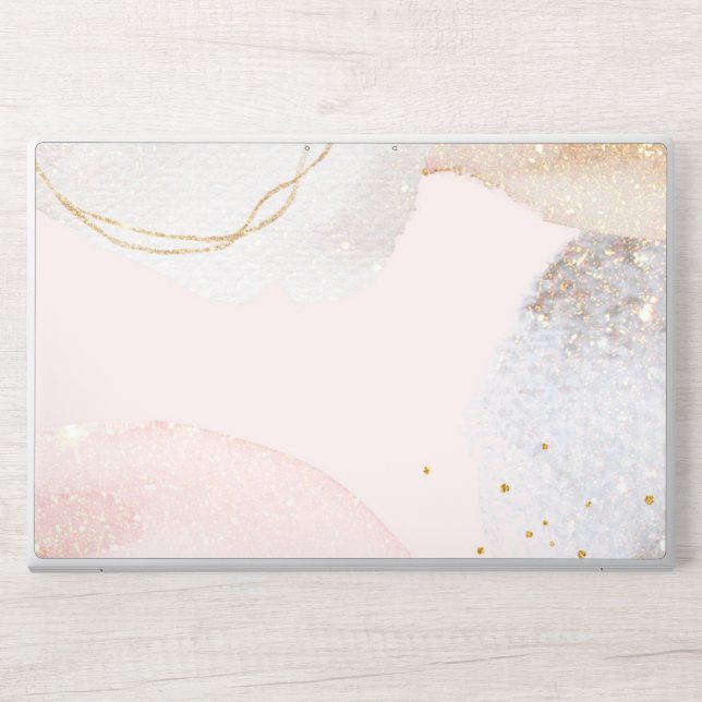 Elegant blush pink abstract shapes HP laptop skin (Front)