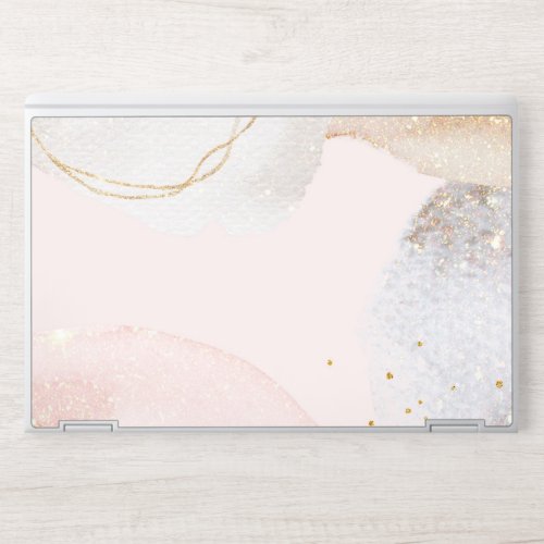 Elegant blush pink abstract shapes HP laptop skin