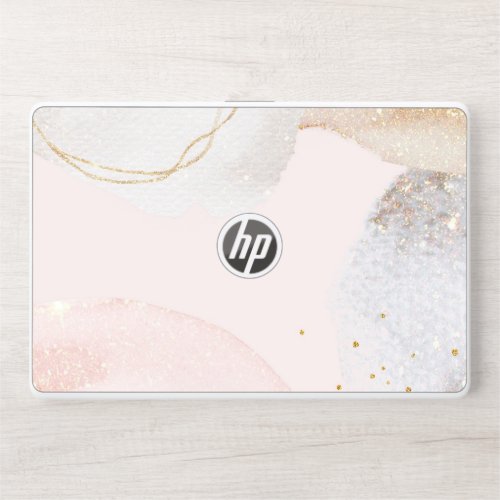 Elegant blush pink abstract shapes HP laptop skin