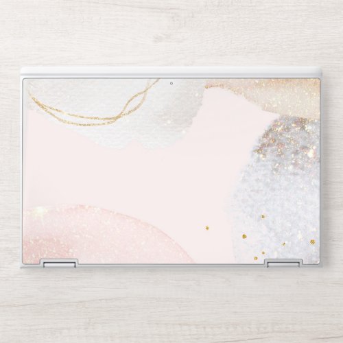 Elegant blush pink abstract shapes HP laptop skin