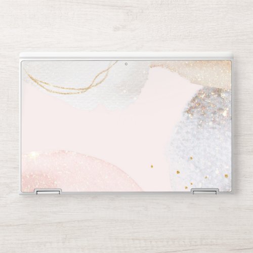 Elegant blush pink abstract shapes HP laptop skin