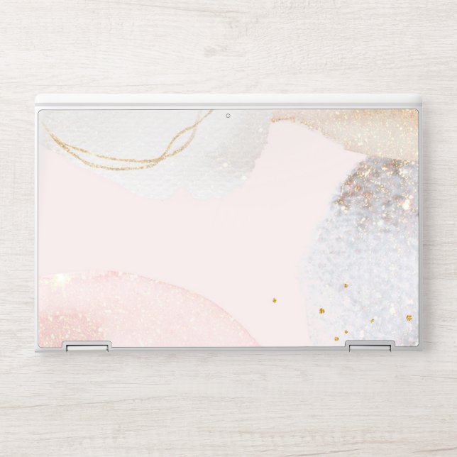 Elegant blush pink abstract shapes HP laptop skin (Front)