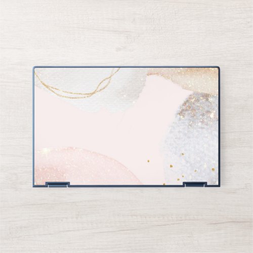 Elegant blush pink abstract shapes HP laptop skin