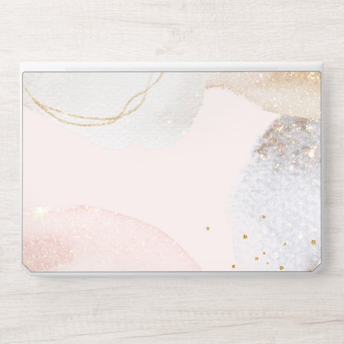 Elegant blush pink abstract shapes HP laptop skin