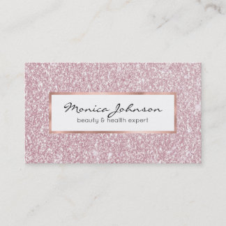 Elegant blush pink abstract trendy girly glitter b business card