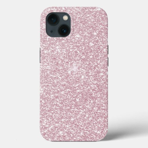 Elegant blush pink abstract trendy girly glitter C iPhone 13 Case