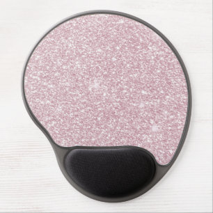 Elegant blush pink abstract trendy girly glitter gel mouse pad