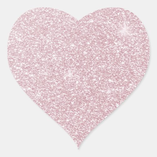 Elegant blush pink abstract trendy girly glitter heart sticker
