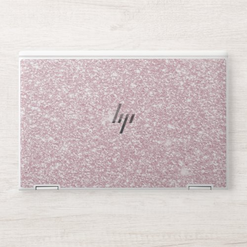 Elegant blush pink abstract trendy girly glitter HP laptop skin