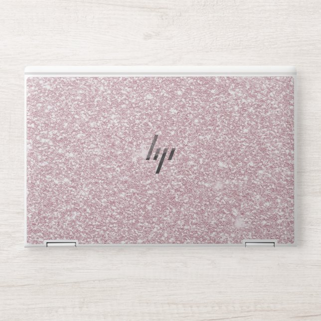 Elegant blush pink abstract trendy girly glitter HP laptop skin (Front)