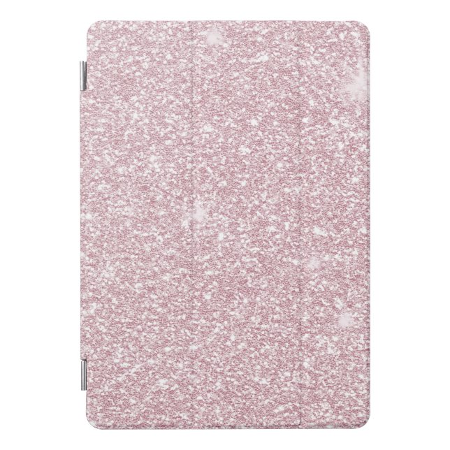 Elegant blush pink abstract trendy girly glitter iPad pro cover (Front)