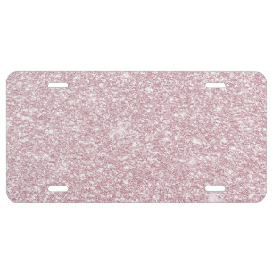 Elegant blush pink abstract trendy girly glitter license plate