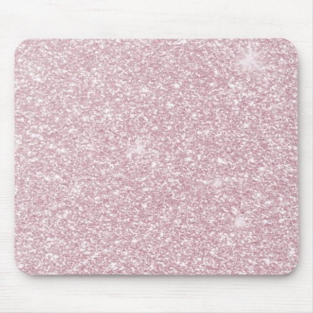 Elegant blush pink abstract trendy girly glitter mouse pad (Front)