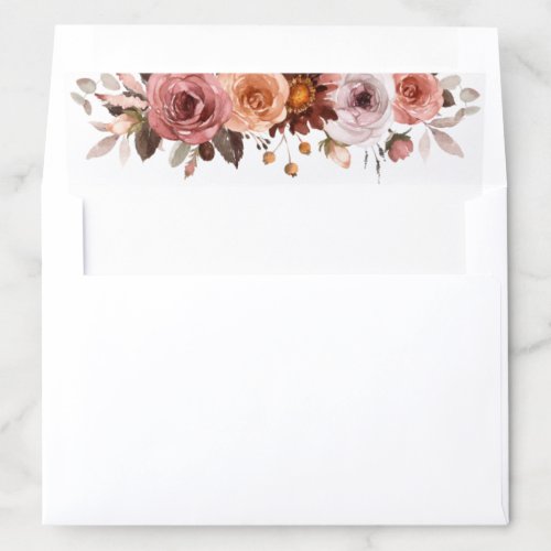 Elegant Blush Pink and Burgundy Floral Envelope Liner