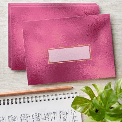 Elegant Blush Pink and Gold Foil Look Envelope