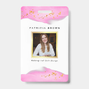Elegant Blush Pink And Gold Glitter Badge