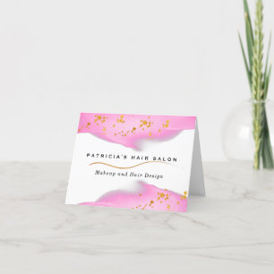 Elegant Blush Pink And Gold Glitter Letterpress Thank You Card