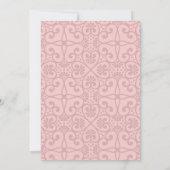 Elegant Blush Pink and Silver Floral Quinceanera Invitation (Back)