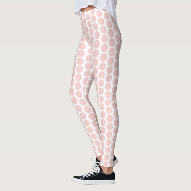 Elegant Blush Pink And White Colors Template Leggings (Left)