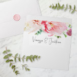 Elegant Blush Pink and White Floral Wedding Envelope<br><div class="desc">These beautiful and elegant blush pink white floral wedding envelopes feature your names below pink peony flowers, eucalyptus, and other floral elements and stylish hand written calligraphy on a white background. This invitation is perfect for the couple having their wedding in a romantic, chic, formal, elegant, modern, sophisticated, trendy, or...</div>