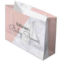 Elegant blush pink and white marble baby shower