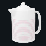 Elegant Blush Pink and White Stripes Teapot<br><div class="desc">NewParkLane - Cute Teapot,  with elegant soft pink (blush) and white striped design.</div>