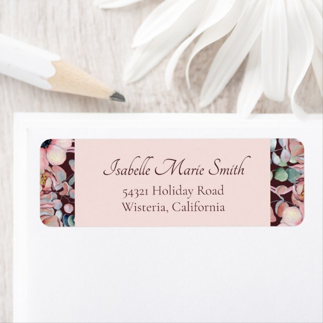 Elegant Blush Pink Anemone Floral Geometric Frames Label (Insitu)