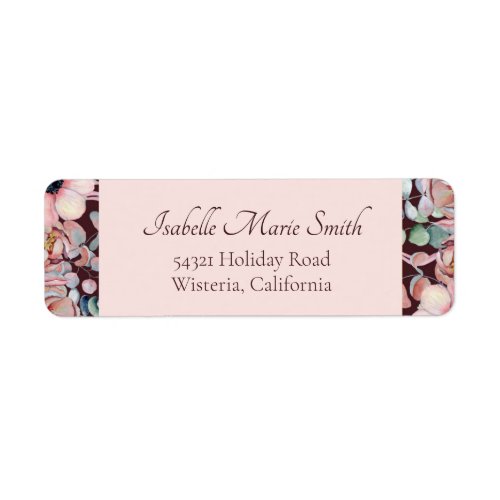 Elegant Blush Pink Anemone Floral Geometric Frames Label