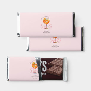 Elegant Blush Pink Aperol Spritz Bridal Shower Hershey Bar Favors